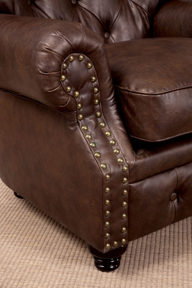 Furniture of America Chairs Brown Leatherette Traditional 