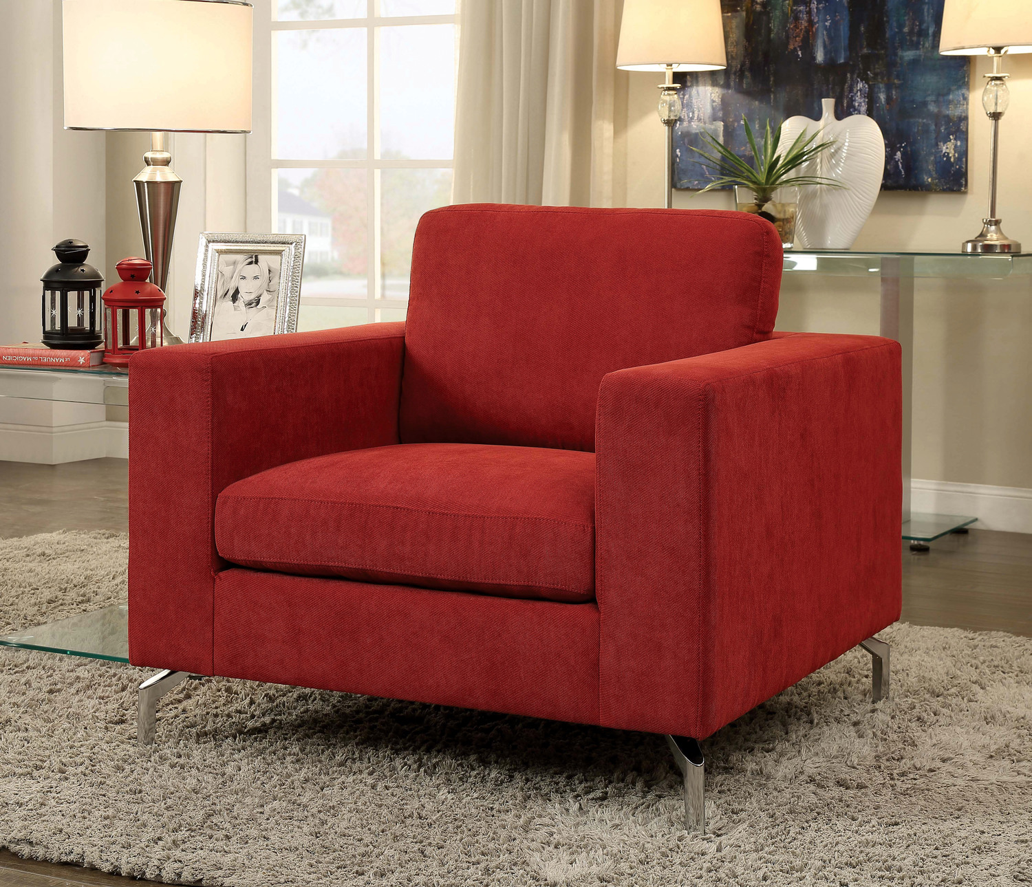 Furniture of America Chairs Red Modern 