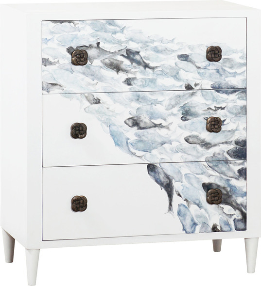 Stein World Chest Chests and Cabinets White, Fish Art Transitional